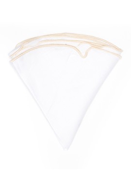 White Linen/Corn Silk Trim Linen Pocket Circle